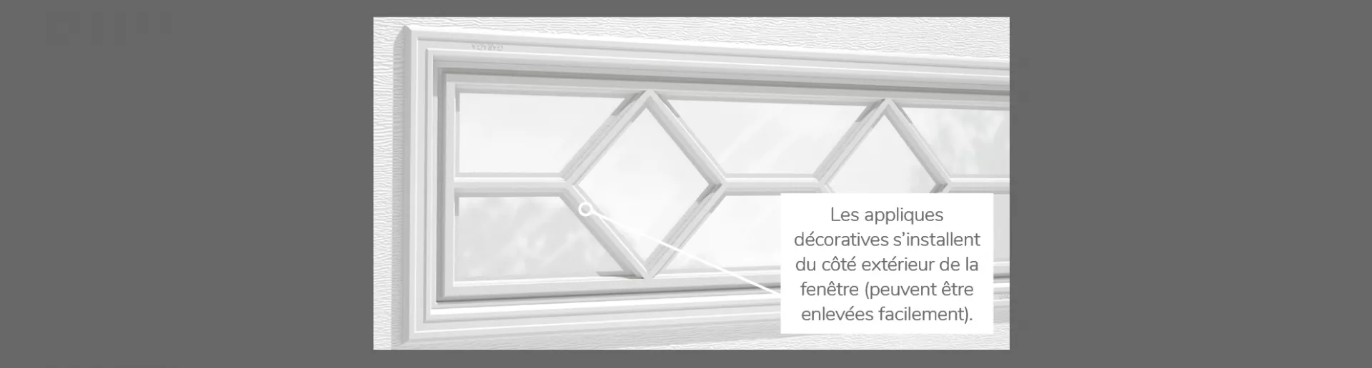 Applique Waterton, 41" x 16", disponibles pour les portes 2 parois - Polystyrene, 1 paroi - Polystyrène et non isolé